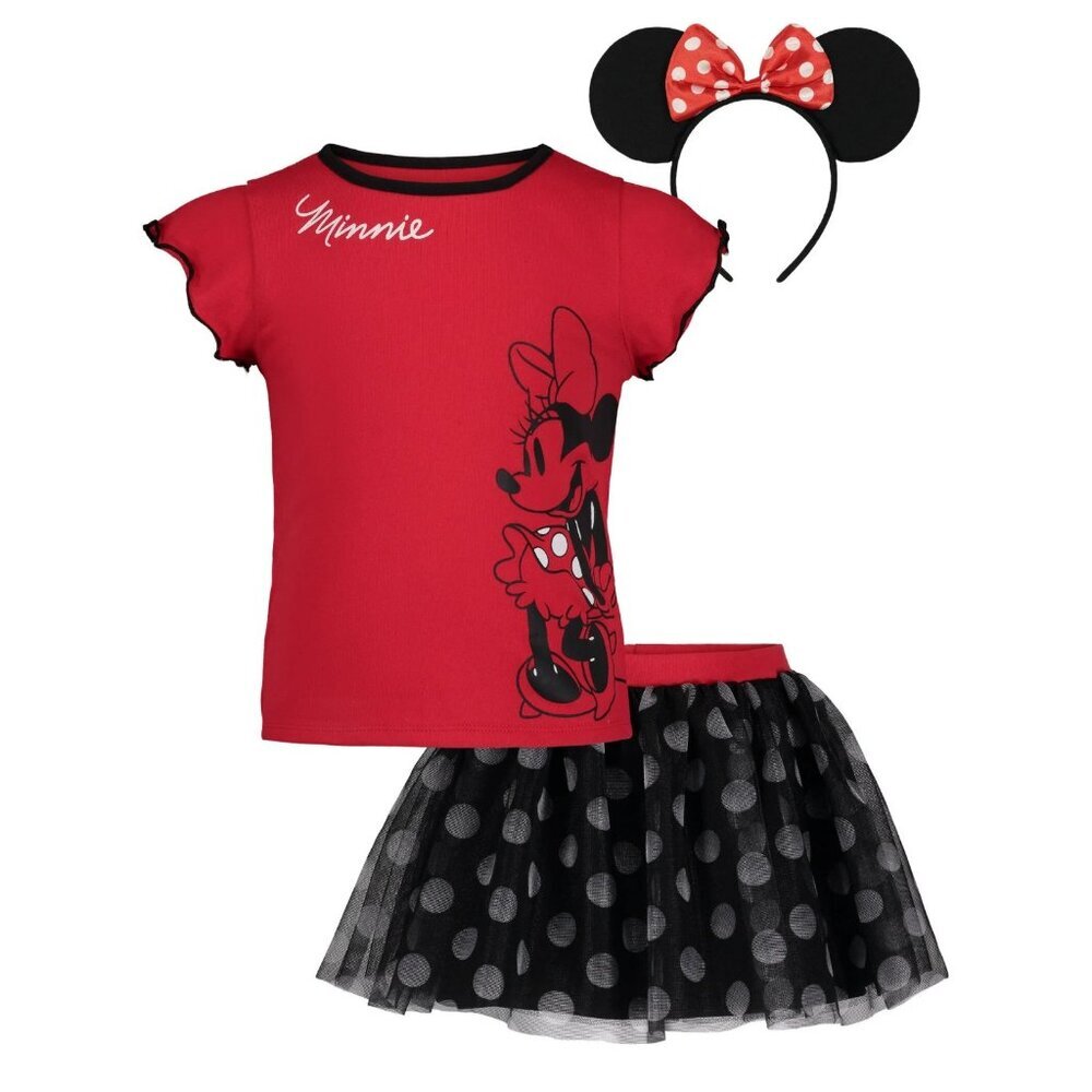 Disney Minnie Mouse Infant Baby Girls12M T-Shirt Tulle Skirt and Headband Set